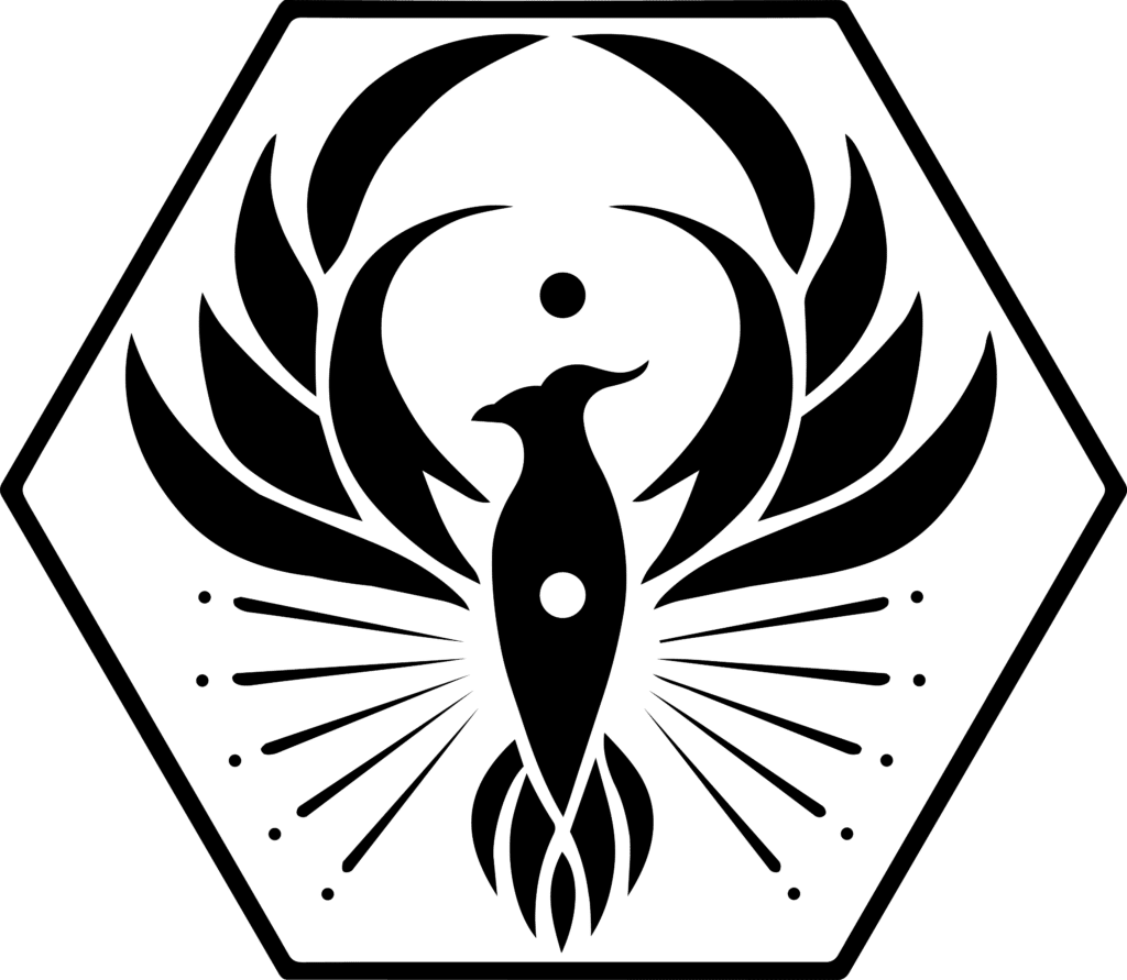 More Life Chiropractic phoenix emblem in black