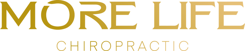 More Life Chiropractic wordmark in gold